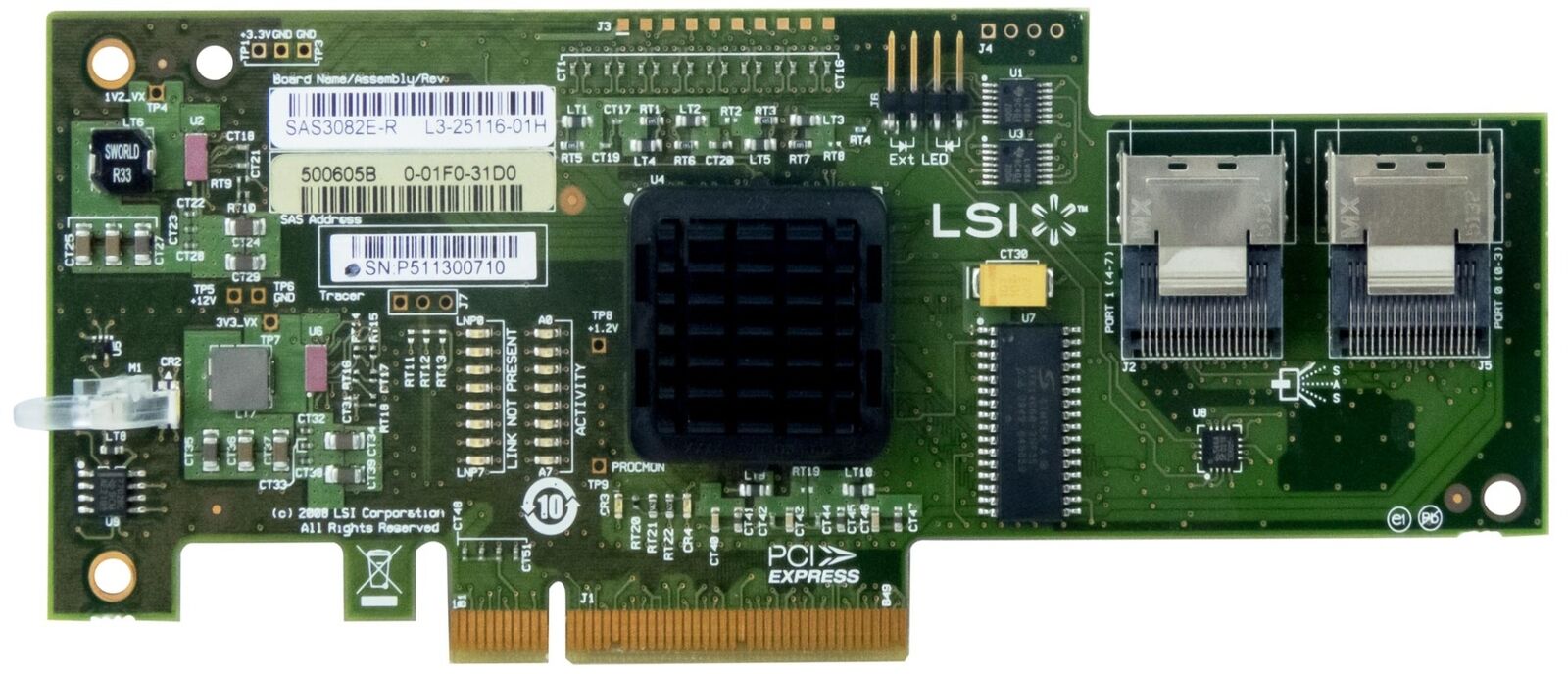  IBM ServeRAID BR10i LSI SAS3082E-R 8-port PCI-Express SAS RAID controller